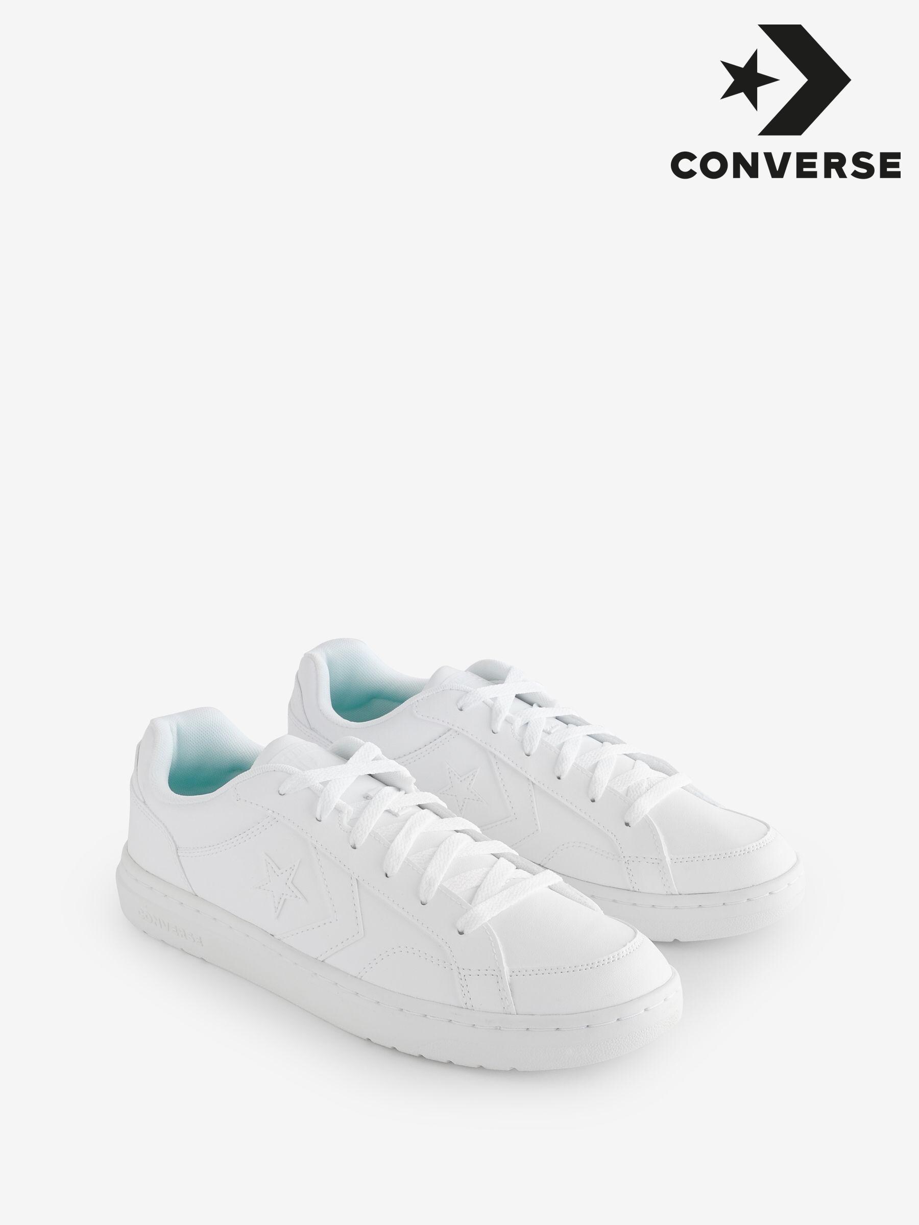 Converse one star triple leather white trainers online