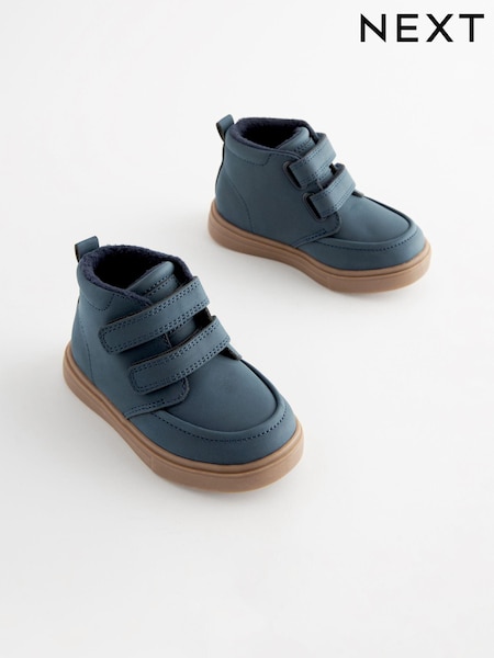 Navy Blue with Gum Sole Standard Fit (F) Warm Lined Touch Fastening Boots (169051) | R$ 235 - R$ 285
