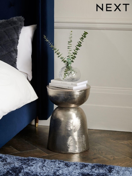 Silver Loxley Metal Drum Side Table (169234) | €125