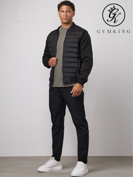 Black - Regular Gym King Signature Hybrid Bomber Jacket