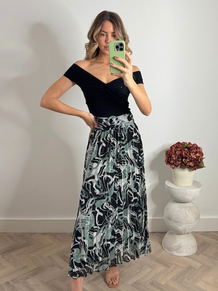 Multi - Fustă midi cu Cu curea Plisat și croi elegant (169594) | 161 LEI