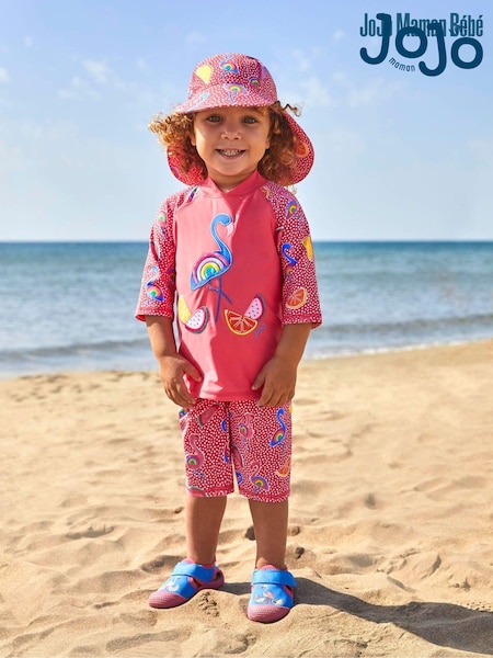 JoJo Maman Bébé Girls' Flamingo Embroidered Beach Sandals (169614) | 22 €