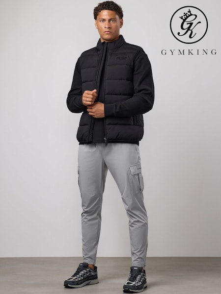 Black - Regular Gym King Precision Puffer Gilet