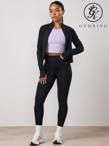 Black - Gym King Precision Full Zip Funnel Jacket