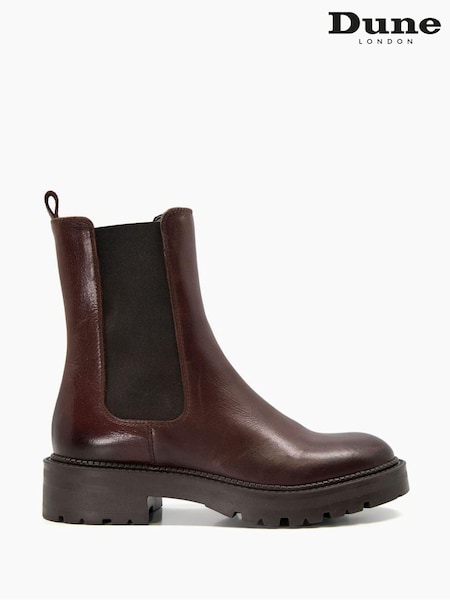 Dune London Brown Picture Boots (16N376) | €95
