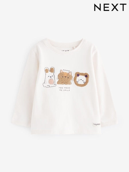 Ecru Bunny Character - 100% Cotton Long Sleeve T-Shirt (3mths-7yrs) (170053) | € 5 - € 7