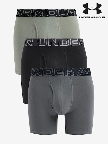 Grün/Grau - Under Armour 100 % Baumwolle, Performance Boxer im 3er-Pack (170367) | 52 €