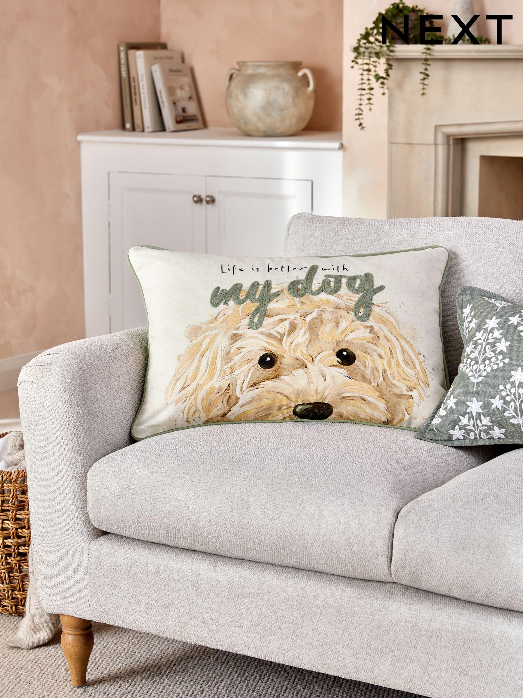 Personalised dog print cushions top
