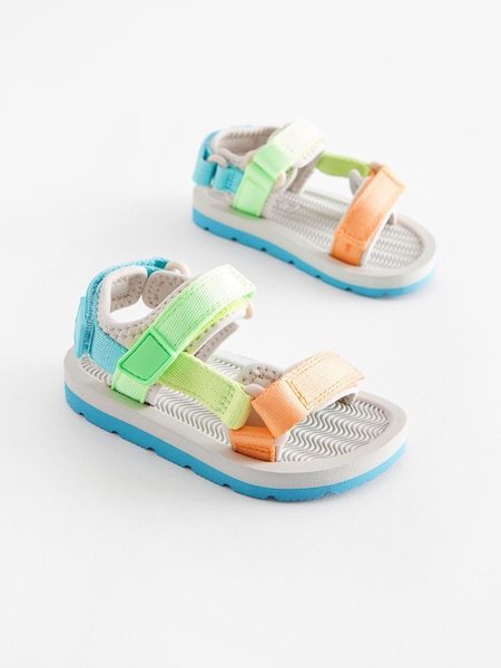 Fluro Green Standard Fit (F) Touch Fastening Adjustable Strap Tape Trekker Sandals (170814) | €8 - €10
