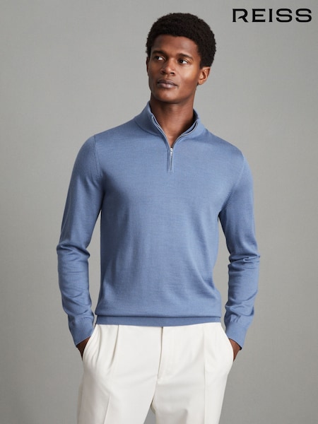 Reiss Blackhall Merino Wool Half Zip Funnel Neck Jumper (171192) | € 129