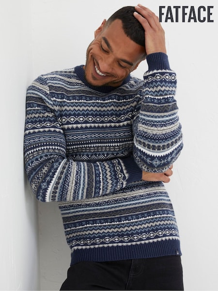 FatFace Blue Fairisle Crew Jumper (171655) | €17