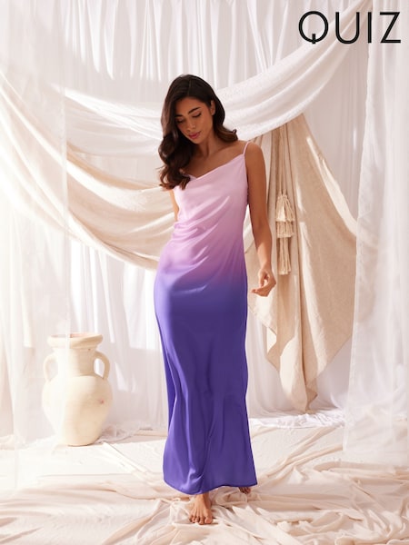 Quiz Ombre Satin Strappy Slip Dress (172001) | €25