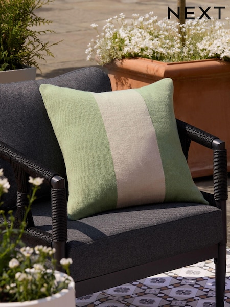 Sage Green 50 x 50cm Rocco Stripe Indoor/Outdoor Cushion (172011) | 75 QAR