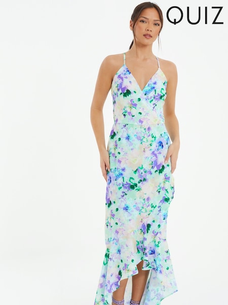 Quiz Black Floral Crepe Strappy Midi Dress (172254) | €19