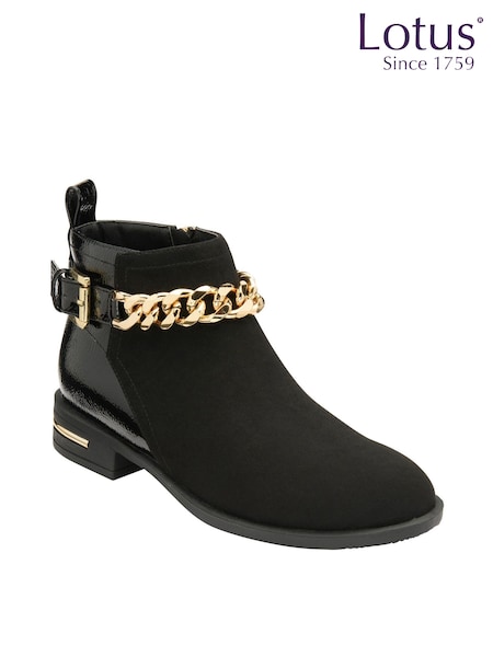 Lotus Black Heeled Ankle Boots (172597) | AED189