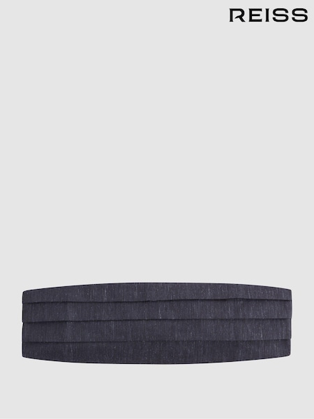 Laivasto - Reiss Parma Silk Blend Laskostettu/vekki- Kangasvyö (172888) | €107