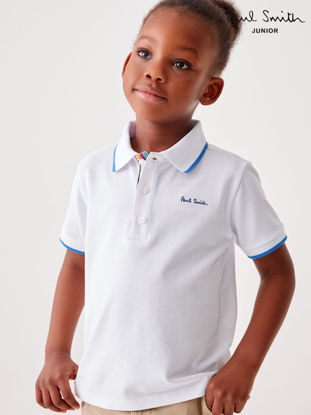 Paul Smith Junior Boys Short Sleeve Signature 100% Cotton Polo Shirt (172945) | 161 LEI