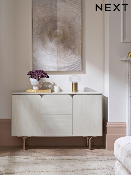Light Evie Oak Effect Space Saving Large Slim Sideboard (173032) | €430