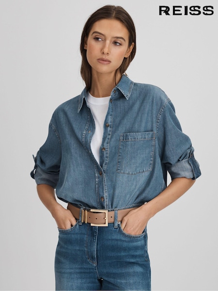 Reiss Carter Denim Button-Through Shirt (173068) | 195 €