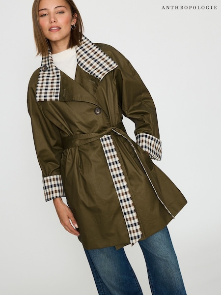 Verde - Anthropologie Tie-waist Waxed Jacket