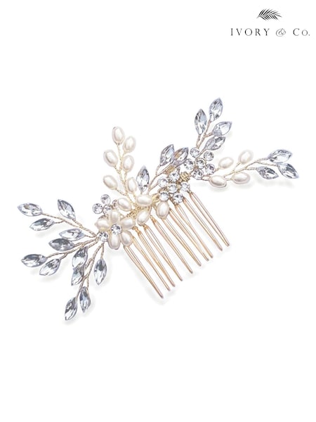Ivory & Co Gold Pearl Shimmer Crystal Comb (173395) | 173 QAR