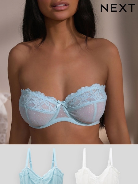 Blue/White DD+ Non Pad Strapless Bras 2 Pack (173459) | €17.50