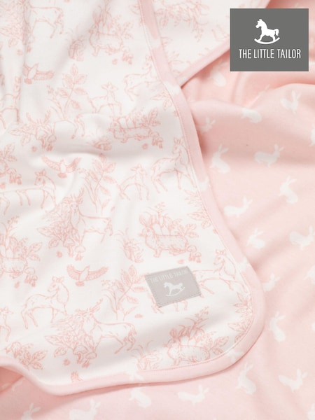 The Little Tailor Pink Baby Soft Jersey 100% Cotton Bunny Print Blanket (173627) | $27