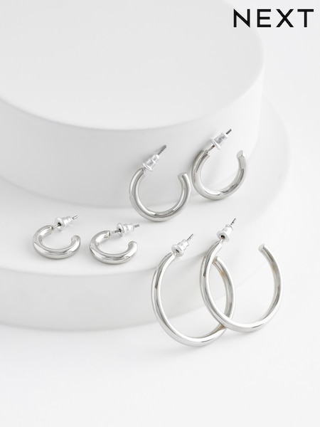 Silver Tone 3 Pack Hoop Earrings (174064) | €14.50