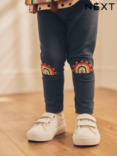 Charcoal Grey Rainbow Embellished Leggings (3mths-7yrs) (174213) | €4.50 - €5.50