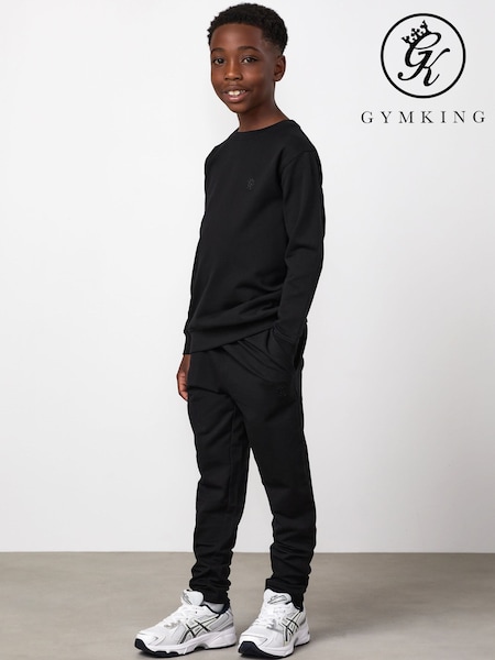 Black - Gym King Victory Loopback Crew Sweat Top