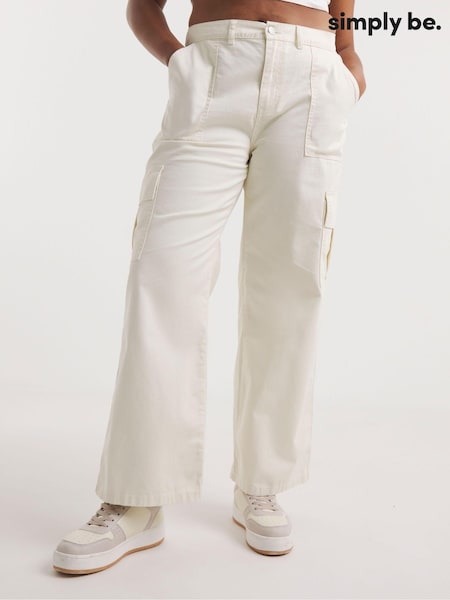 Simply Be Cream Cargo Utility Trousers (174480) | €20