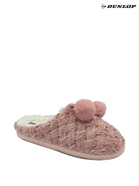 Hellpink - Dunlop Gestrickte Hausschuhe mit geschlossener Zehenpartie für Damen (174908) | 25 €