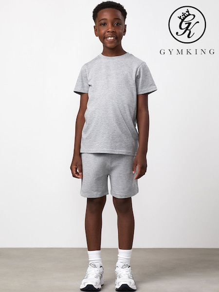 Grey - Gym King Victory Loopback Shorts