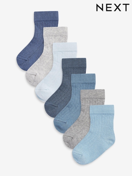 Blue - 7 Pack Baby Socks (0mths-2yrs) (174964) | € 6