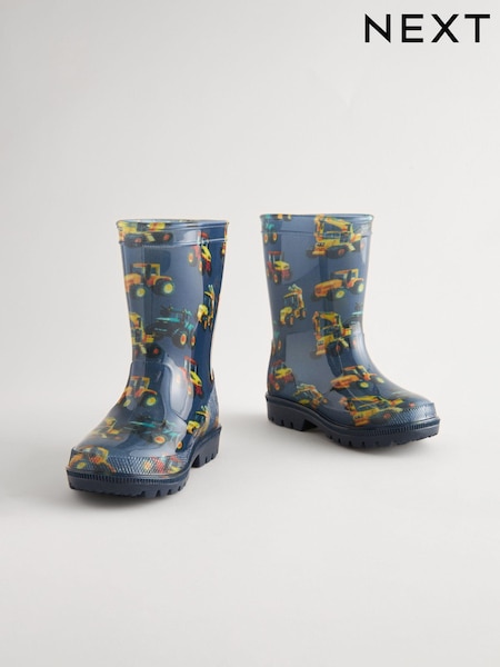 Marineblau mit Baggerprint - Wellies (175004) | 11 € - 14 €