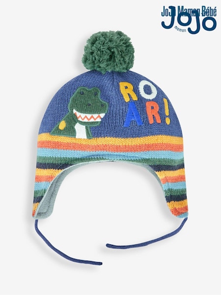 JoJo Maman Bébé Indigo Blue Appliqué Bobble Hat (175097) | €26