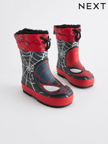 Red/Black Spider-Man Cuff Fleeced-Lined Wellies (175107) | €22 - €25