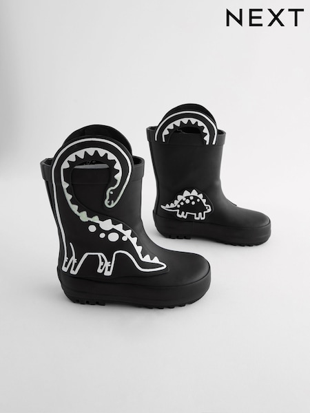 ブラック カラーチェンジ 恐竜 - Handle Pull-on Wellies (175114) | ¥ 3,110 - ¥ 3,690