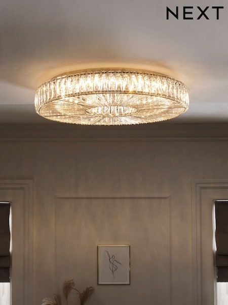 Clear Aria Super Sized Flush Fitting Ceiling Light (175128) | €431