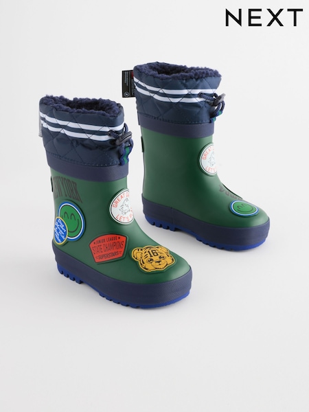 Dark Green Thermal Thinsulate™ Lined Cuff Wellies (175144) | AED63 - AED74