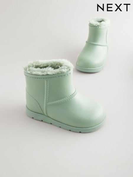 Green Warm Lined  Lightweight Ankle Boot Wellies (175170) | €7 - €8