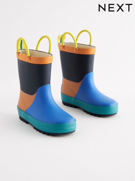 Bleu/Orange Colourblock - Handle Pull-on Wellies (175215) | €22 - €26