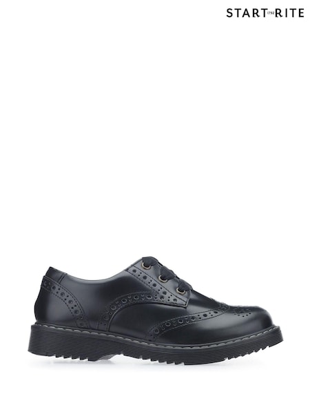 Start-Rite Black Leather Wide Fit School Shoes (175359) | €82