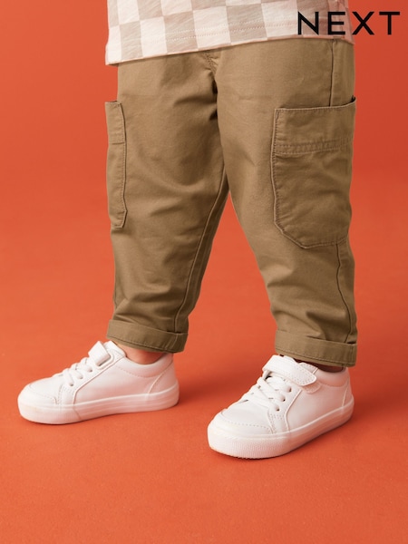 Tan Brown 100% Cotton Side Pocket Pull-On Trousers (3mths-7yrs) (175415) | € 8 - € 10
