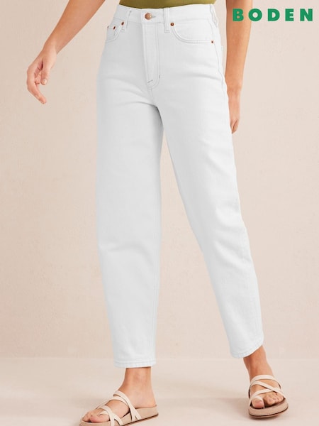 Boden White High Rise 90s Tapered Jeans (175821) | €20