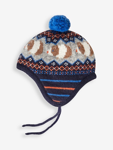 JoJo Maman Bébé Navy Blue Guinea Pig Fair Isle Pattern Hat (176035) | €26