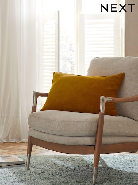 Ochre Yellow 40 x 59cm Soft Velour Cushion (176168) | AED56