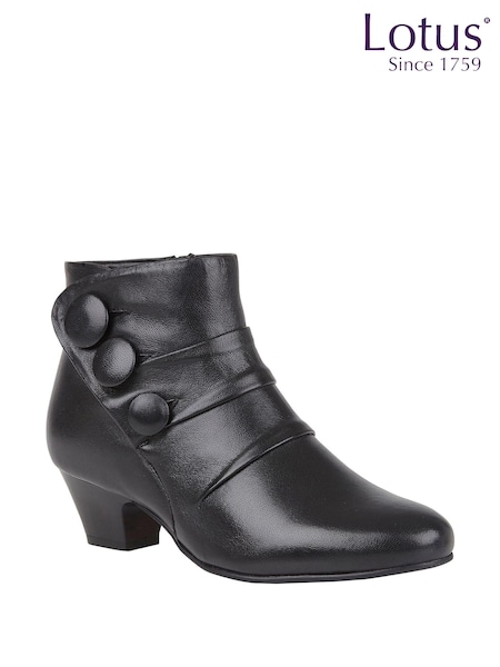 Lotus Black Leather Ankle Boots (176187) | €115