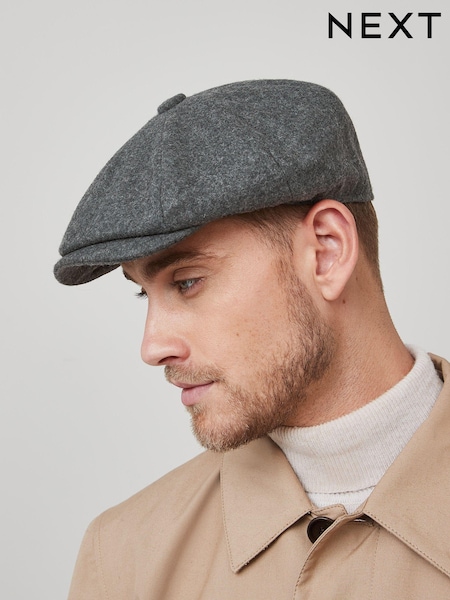 Серый - 'Christys' London Wool Baker Boy Hat (176387) | €13