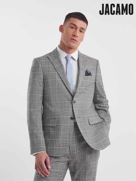 Jacamo Grey Sam Check Suit Jacket (176455) | €70